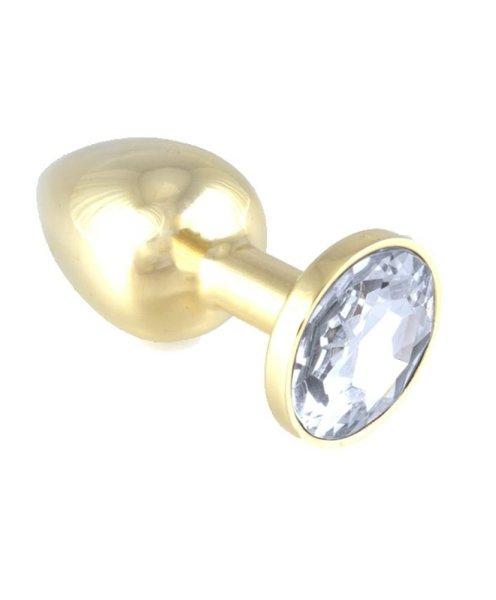  Butt Plug Metal With Crystal Clear 