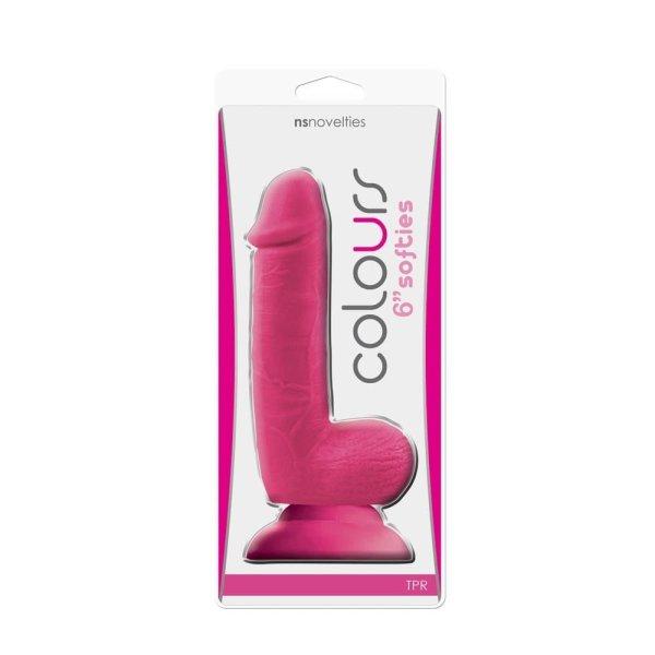  Colours - Softies - 6" Dildo - Pink 