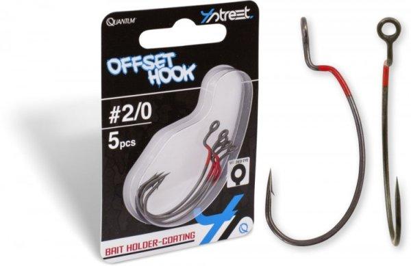 Quantum 4Street Offset Hook Dg Black Red 3/0# 5db Offset horog (4469105)
