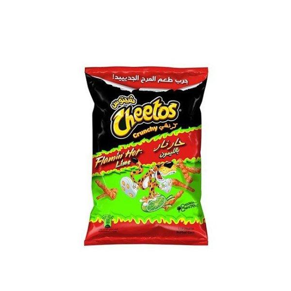 Cheetos Flamin Hot Crunchy Lime ízű csípős chips 190g