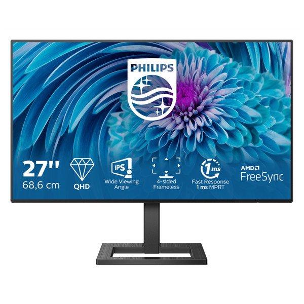 PHILIPS IPS monitor 27" 275E2FAE, 2560x1440, 16:9, 350cd/m2, 1ms,
DisplayPort/2xHDMI, hangszóró