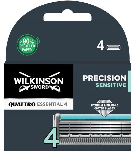 Wilkinson Sword Tartalék fejek Quattro Essential Precision Sensitive 4 db