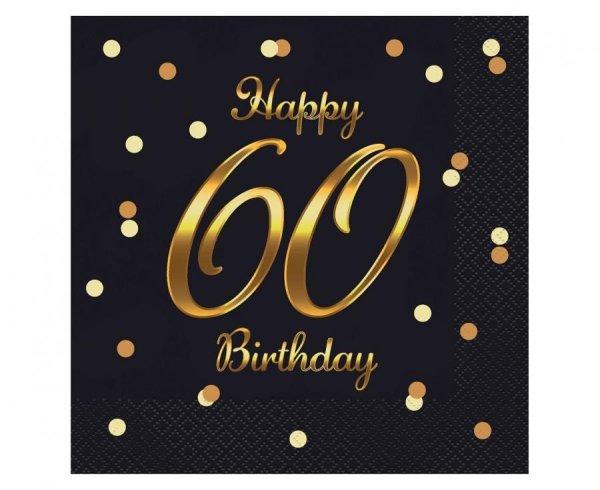 Happy Birthday 60 BandC Gold szalvéta 20 db-os 33x33 cm