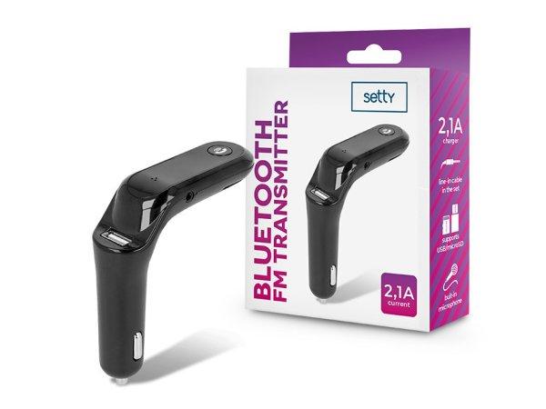 Setty Bluetooth FM-transmitter/szivargyújtó töltő - USB + microSD
kártyaolvasó -Setty TFM-02 Bluetooth FM Transmitter - fekete