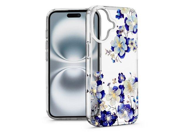 Haffner IMD Floral szilikon tok - Apple iPhone 16 Plus - átlátszó