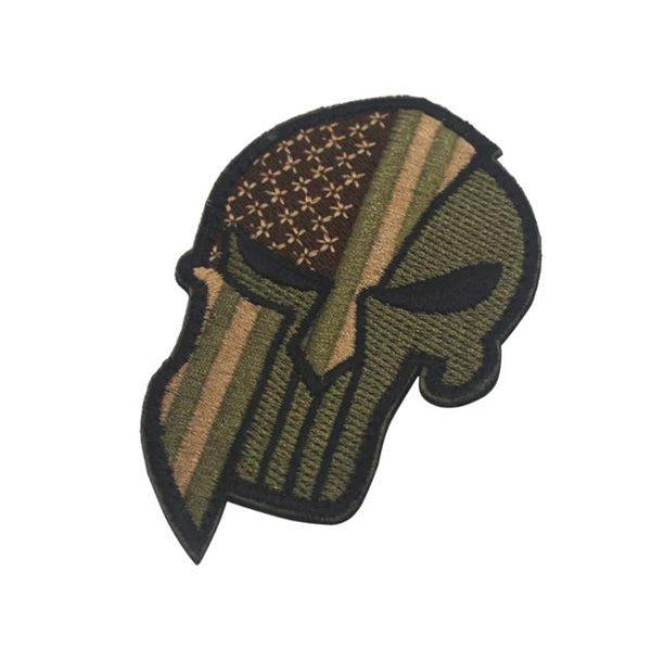 WARAGOD Hímzett patch Punisher, USA zöld