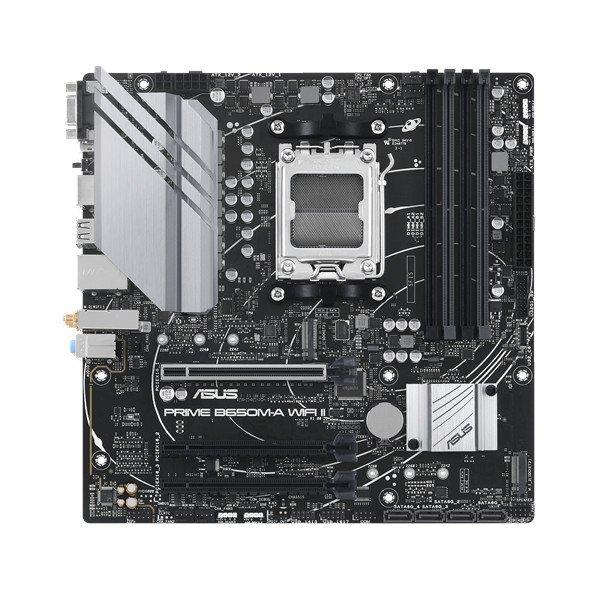 Asus Alaplap - AMD PRIME B650M-A WIFI II AM5 (B650, ATX, 4xDDR5 6400+MHz,
4xSATA3, 2x M.2, HDMI+DP+VGA)