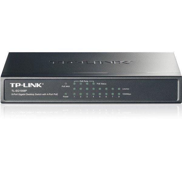 TP-Link Switch PoE - TL-SG1008P (8 port 1Gbps; 8/4 af PoE port; 55W)