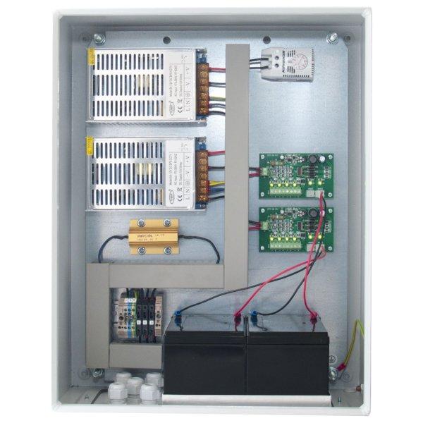 12 V-120 W / 24 V-60 W / 30 min teljesítményű kültéri szünetmentes
tápegység