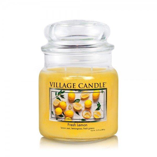 Village Candle Illatgyertya üvegben Fresh Lemon 389 g