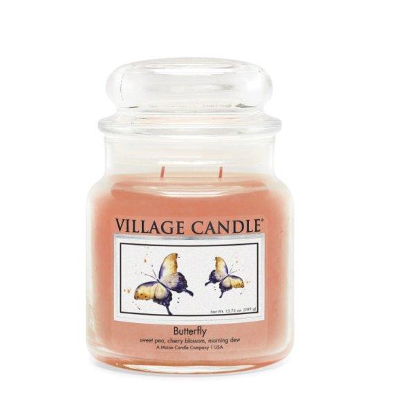 Village Candle Illatgyertya üvegben Butterfly 389 g