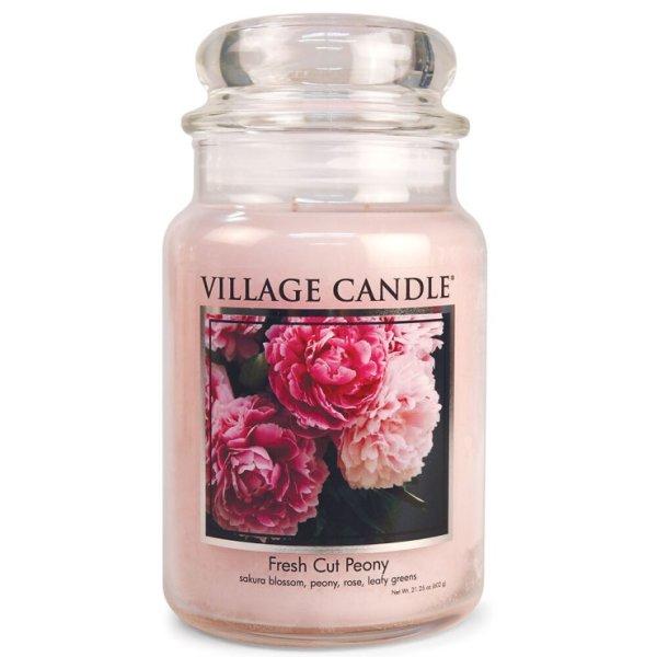 Village Candle Illatgyertya üvegben Fresh Cut Peony 602 g