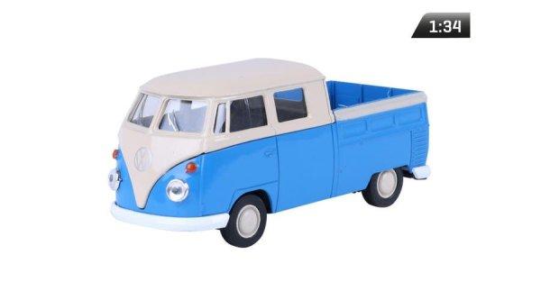 Makett autó, 1:34, VW T1 Duplakabin Pick Up, kék krém