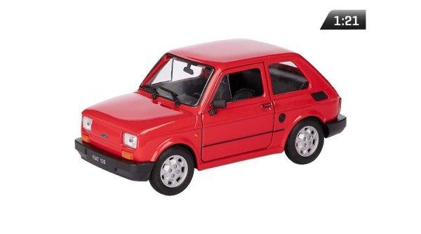 Makett autó, 1:21, PRL Fiat 126p, piros