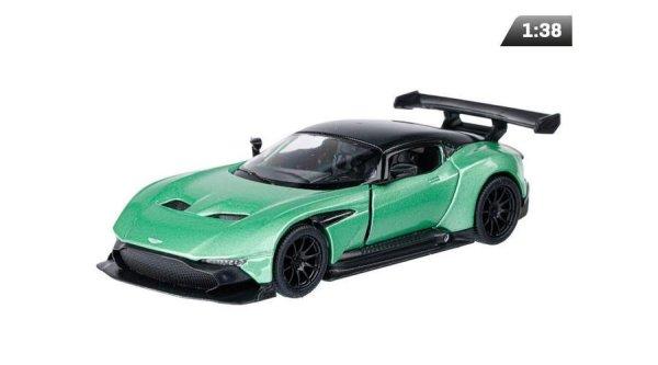 Makett autó, 1:38, Kinsmart, Aston Martin Vulcan, tengerzöld