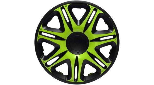 Dísztárcsa 14" Nascar Green-Black (4 darabos garnitúra)