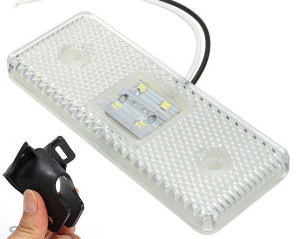 6 LED-es szélességjelző tartóval - fehér 12-24V - E jeles