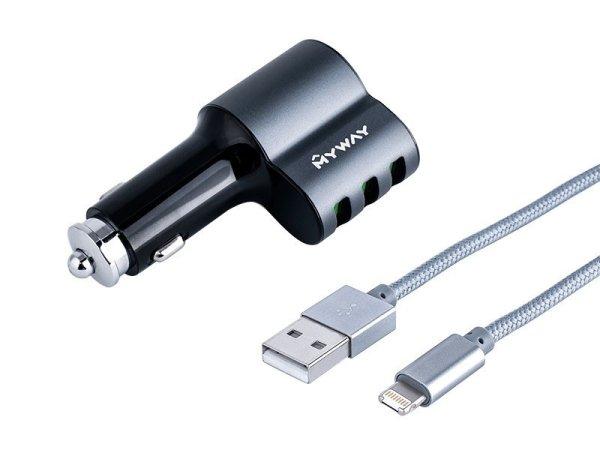 Myway Szivargyújtó + Usb Kábel> Lighting 12 / 24V Cm63002