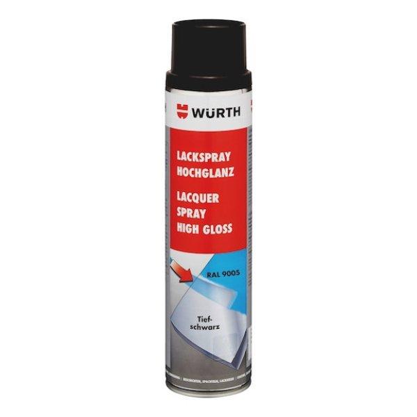 Würth Lakkspray Magasfényű Mély Fekete Ral 9005 600Ml