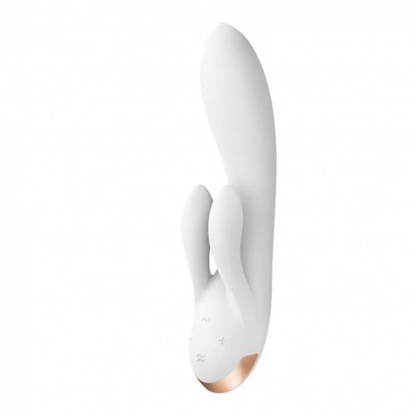 Satisfyer Double Flex - okos, csiklókaros vibrátor (fehér)