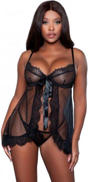 Goddess Babydoll fekete ruha, S