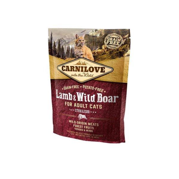 Carnilove Cat Adult Lamb & Wild Boar Sterilised- Bárány & vaddisznó Hússal
400g