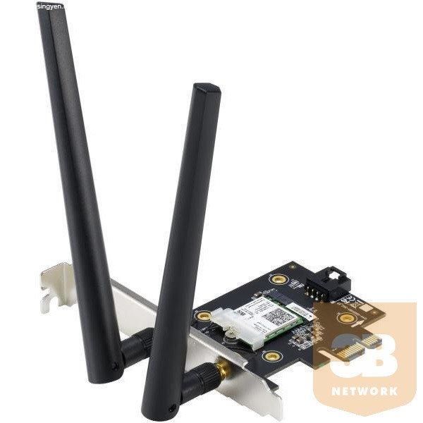 ASUS AX3000 Dual Band PCI-E WiFi 6 (802.11ax) Adapter, 2 antennas, Supporting
160MHz, Bluetooth 5.0