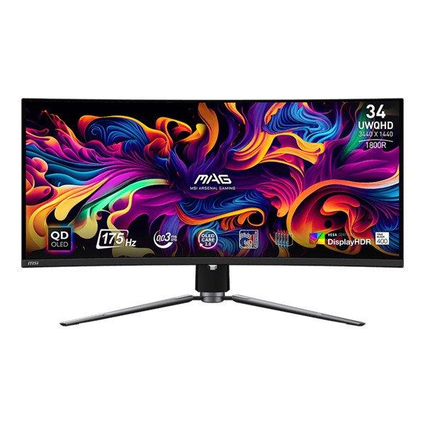 MSI Monitor GAMING MAG 341CQP QD-OLED Ívelt 34" UWQHD 3440x1440, 1800R,
0,03ms, 175Hz, 2x HDMI, DP, USB-C, Black