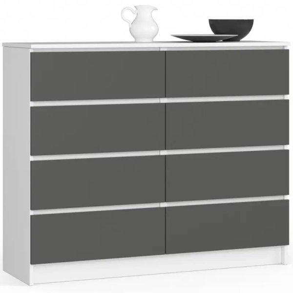 Komód - Akord Furniture K120-8 - fehér / szürke