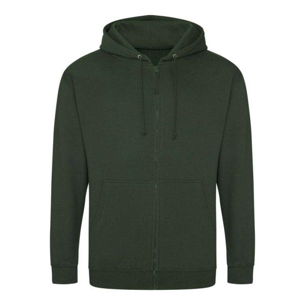 Just Hoods cipzáros kapucnis férfi pulóver AWJH050, Forest Green-L