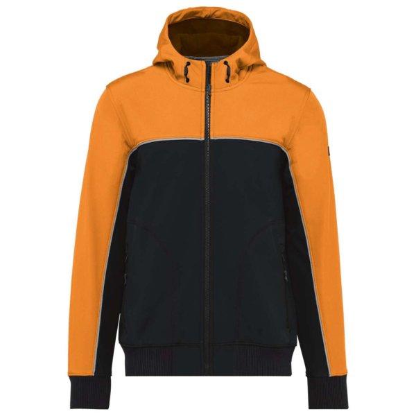 WK450 kétszínű három rétegű, kapucnis softshell dzseki Designed To Work,
Black/Orange-L