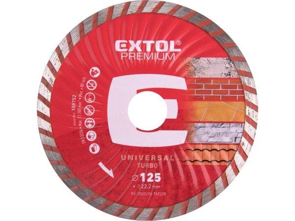 EXTOL PREMIUM gyémántvágó TURBO gránit/kerámia; 125×22,2mm, max.12.250
ford/perc