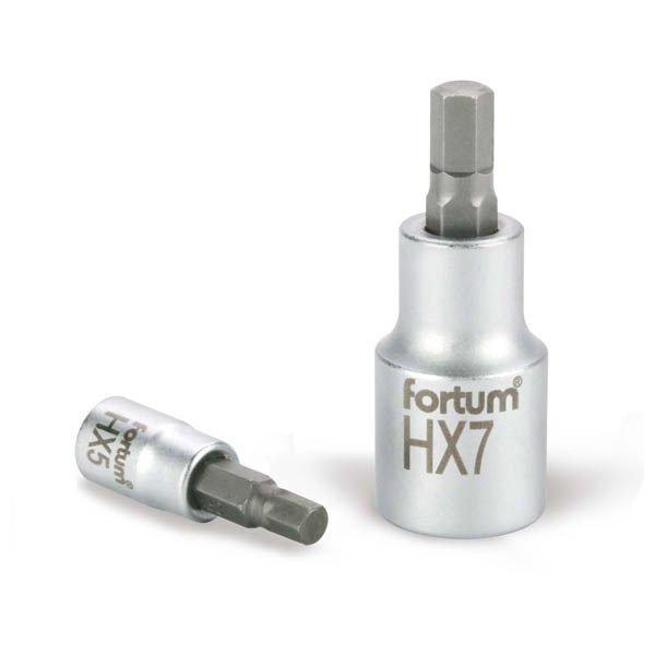 FORTUM bitdugófej, imbusz, 1/2", 61CrV5/S2, mattkróm; 10mm (HX10), 55mm
FORTUM