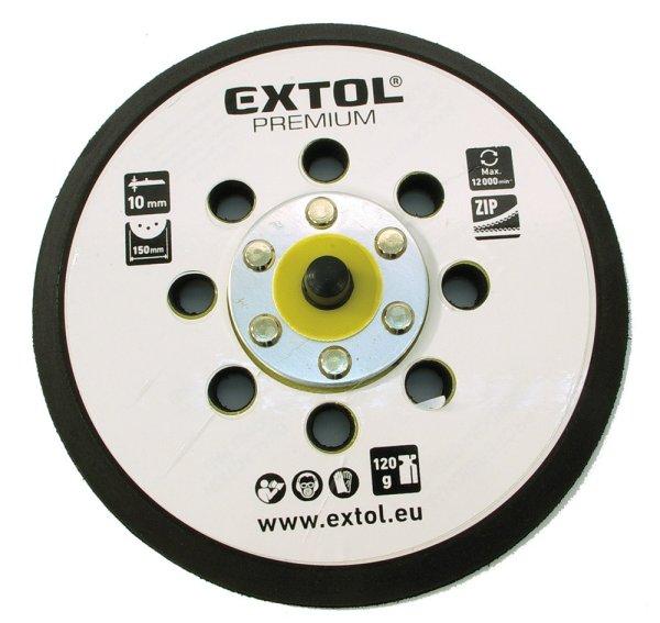 EXTOL PREMIUM tartalék gumi talp 8865038 rotációs csiszológéphez,
6"/150mm, 8 db lyuk, tépőzáras, max. 12.000/perc, vastagság: 10mm