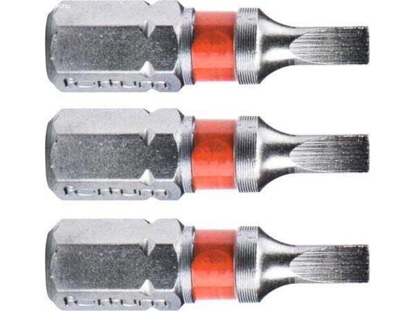 FORTUM behajtóhegy lapos, 3 db, S2 acél; 3×25mm, bliszteren