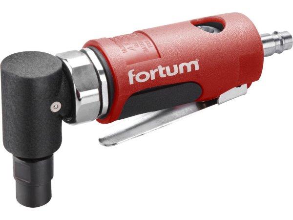 FORTUM pneumatikus furatköszörű, derékszögű, 125 mm,1/4"; (6 és 3 mm
bef), 20.000 1/min, 127 l/min, 6,3 Bar, 1/4" csatl., 0,5kg