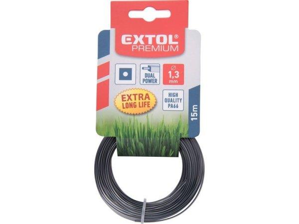 EXTOL PREMIUM damil szegélynyíró géphez 2,0 mm, négyszög keresztmetszetű,
fekete közép/dual power, 15m