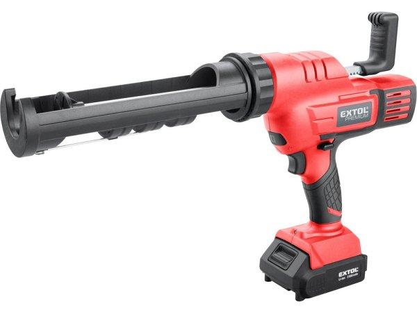 EXTOL PRMIUM akkus kinyomópisztoly gép, Share20V, 20V, Li-ion, 1db akku, 1db
töltő, 2000 mAh, 300 ml