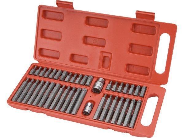 EXTOL PREMIUM BIT klt. 40 db HEX-TORX-XZN, 10mm, adapter 3/8" és
1/2", CrV, műanyag dobozban