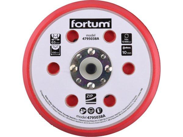 FORTUM tartalék gumi talp 4795038 rotációs csiszológéphez, 6"/150mm,
6+16 db lyuk, tépőzáras, 12.000 f/perc, vastagság:10mm