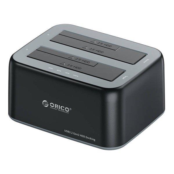 Orico dokkolóállomás 2,5" / 3,5" HDD / SSD, 5Gbps, USB-A-ról
USB-B-re, klónozási funkcióval (fekete)