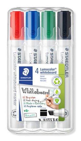 Táblamarker készlet, 2-5 mm, vágott, STAEDTLER "Lumocolor® 351 B",
4 különböző szín