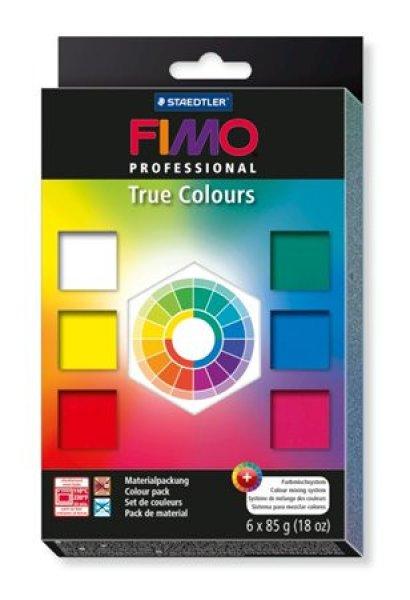 Gyurma készlet, 6x85 g, égethető, FIMO "Professional True Colours",
6 különböző szín