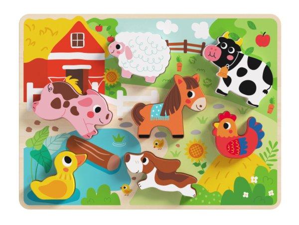 Tooky Toy Fa formaillesztős puzzle - Farmos