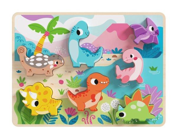 Tooky Toy Fa formaillesztős puzzle - Dinoszaurusz