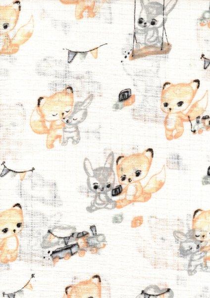 Mintás textil pelenka 1db-os - Róka és nyuszi