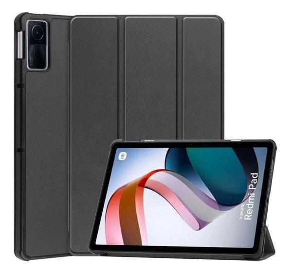 Tok álló, bőr hatású (aktív FLIP, oldalra nyíló, TRIFOLD, asztali
tartó) FEKETE Xiaomi Redmi Pad