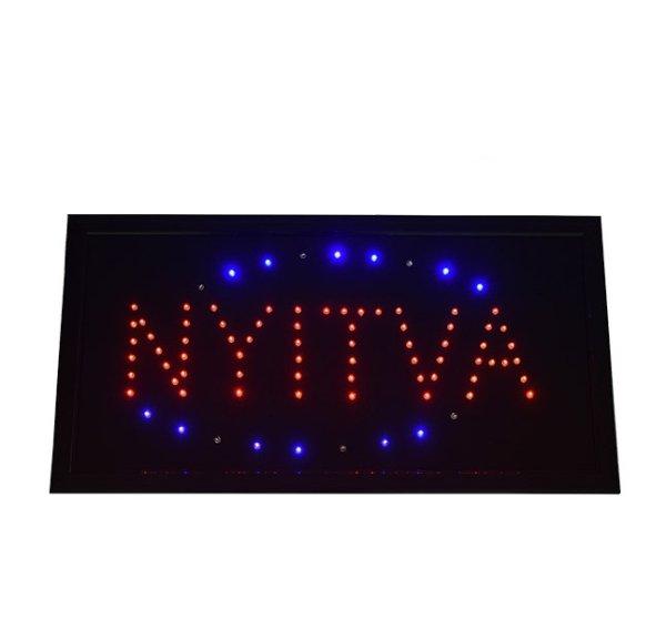 „Nyitva” LED tábla / villogó kék kerettel (BBL)