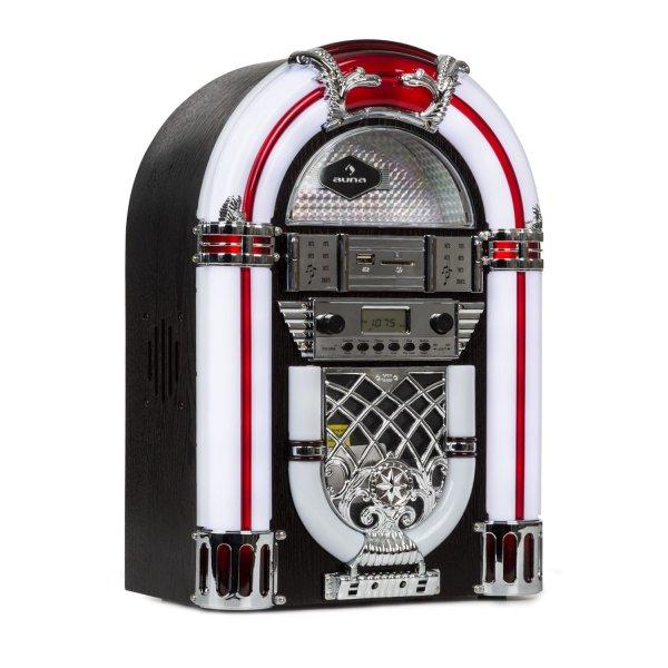 Auna Arizona, jukebox, BT, FM rádió, USB, SD, MP3, CD lejátszó, fekete