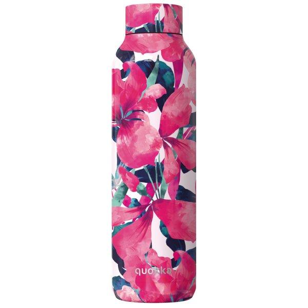 Hőtartó fémkulacs Solid - Pink bloom 850 ml - Quokka